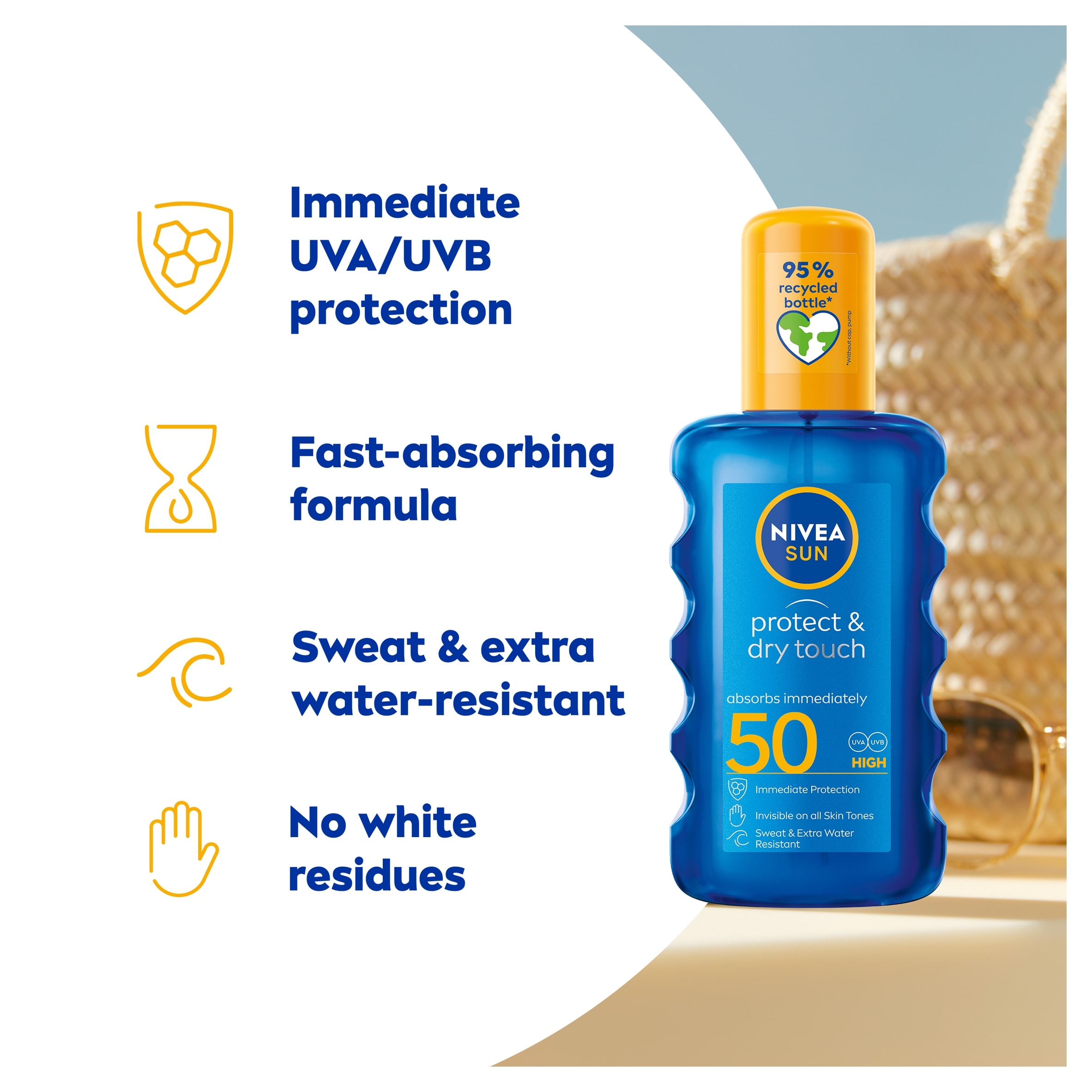 NIVEA SUN Protect & Dry Touch Sun Mist Spray SPF50 200ml thumbnail 2