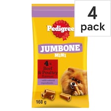 Pedigree Jumbone Mini Small Dog Treats Beef & Poultry 160g
