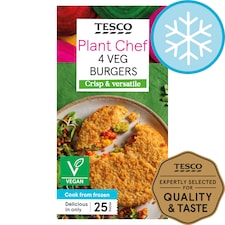 Tesco Plant Chef 4 Vegetable Burgers 454G