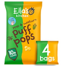 Ella's Kitchen Organic Peas & Sweetcorn Puff Pops 4 X 9G thumbnail 3