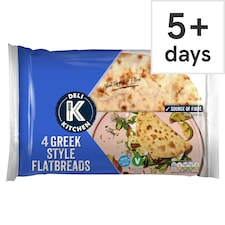 Deli Kitchen Greek Style Plain Flatbreads 4 Pack 320g