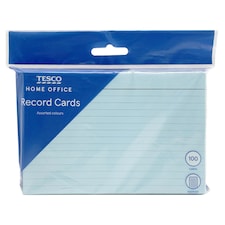 Tesco Large Record Cards Coloured