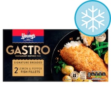 Youngs Gastro Signature Breaded Lemon & Pepper 2 Fish Fillets 270G