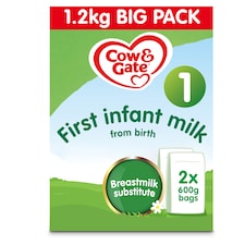 Cow & Gate 1 First Infant Baby Milk Formula Powder from Birth Big Pack 1.2kg