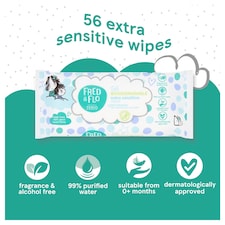 Fred & Flo Extra Sensitive Wipes 56 Pack thumbnail 2