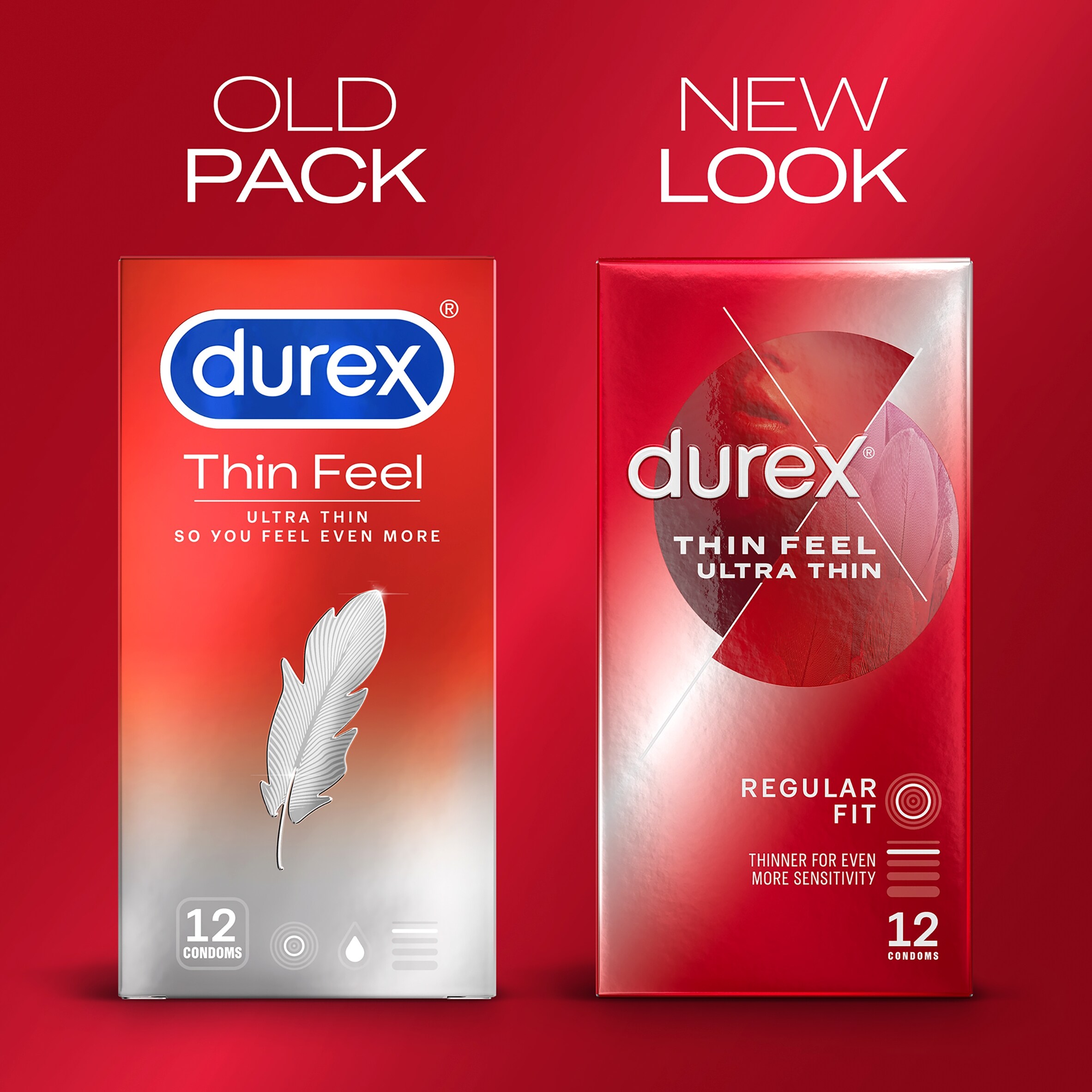 Durex Thin Feel Ultra Thin Condoms Regular Fit 12 Pack  thumbnail 2
