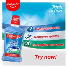 Colgate Triple Action Mouthwash Alcohol Free 500ml thumbnail 3