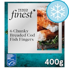 Tesco Finest 6 Chunky Cod Fillets Fish Fingers 400G
