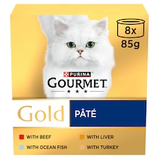 GOURMET Gold Pate Recipes Wet Cat Food 8x85g