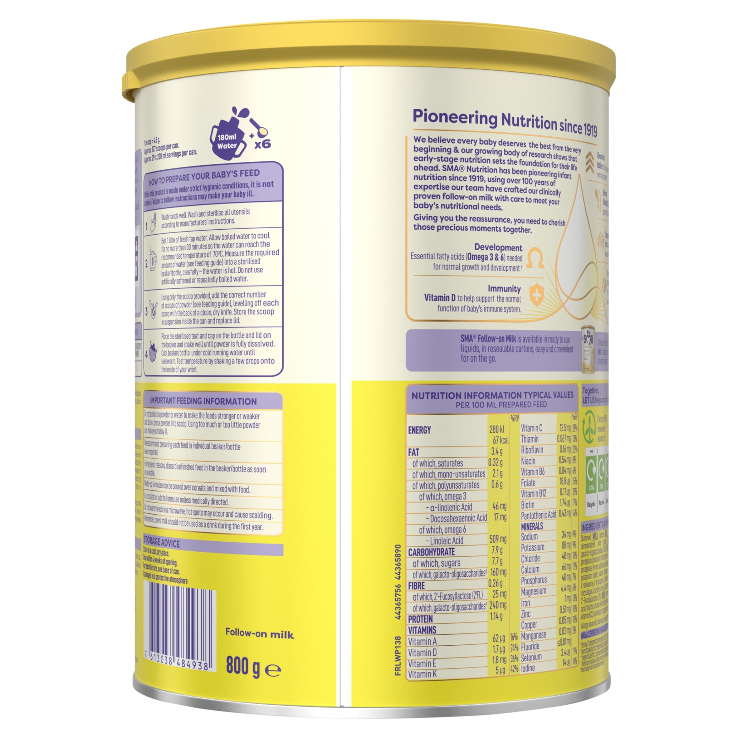 SMA Follow-On Baby Milk Powder Formula 6-12 Months 800 G thumbnail 2
