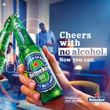 Heineken 0.0% Alcohol Free Lager Beer Bottle 12x330ml thumbnail 2