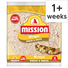 Mission Deli Wheat & White Wraps 6 Pack 367G
