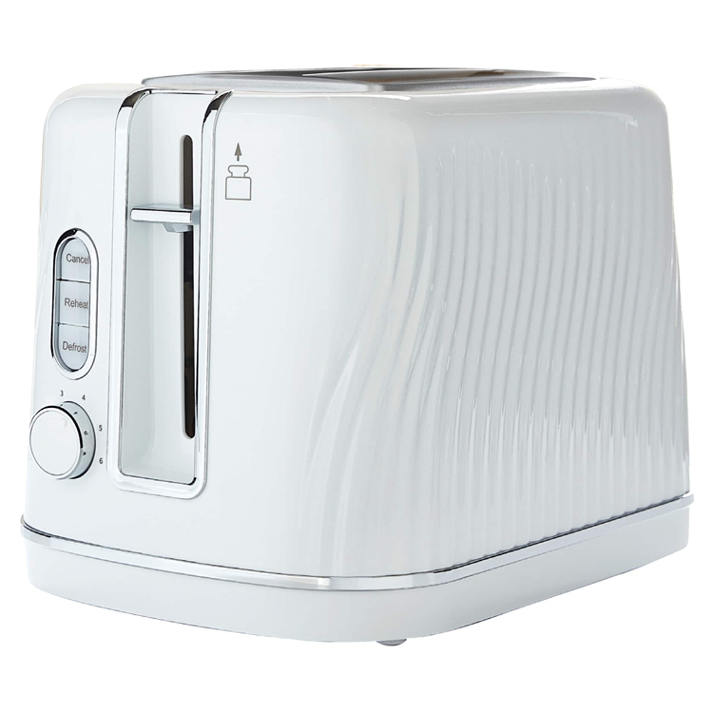 Tesco Textured Plastic Toaster 2 Slice - White