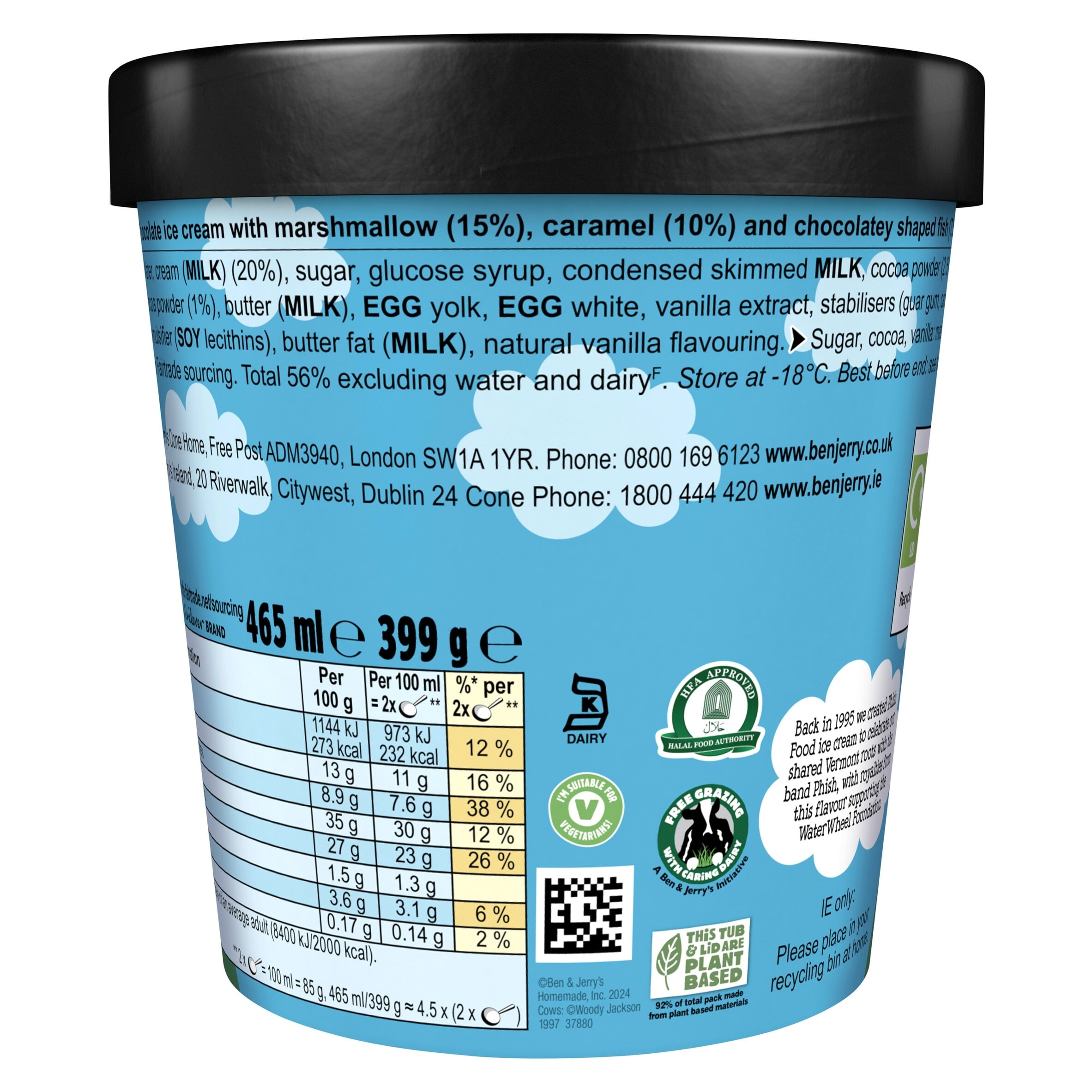 Ben & Jerry's Phish Food Chocolate & Marshmallow Ice Cream Tub 465ml thumbnail 2