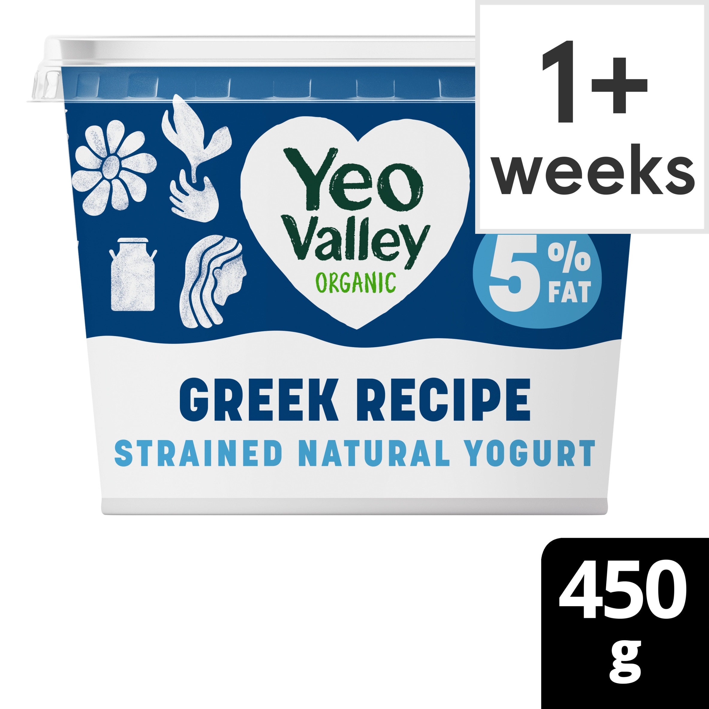 Yeo Valley Organic Greek Recipe 5% Strained Natural Yogurt