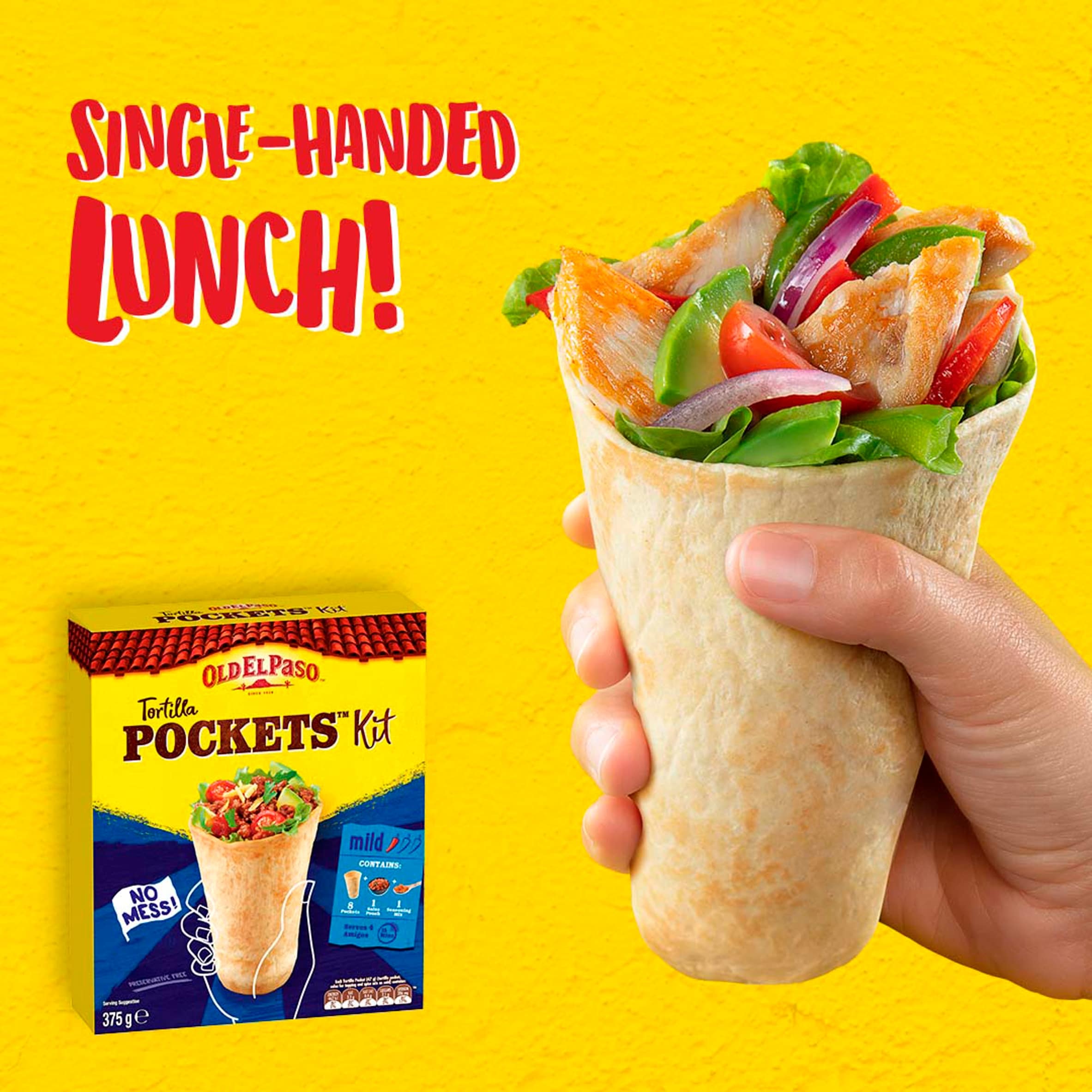 Old El Paso Tortilla Pockets Kit Mild 375G thumbnail 4