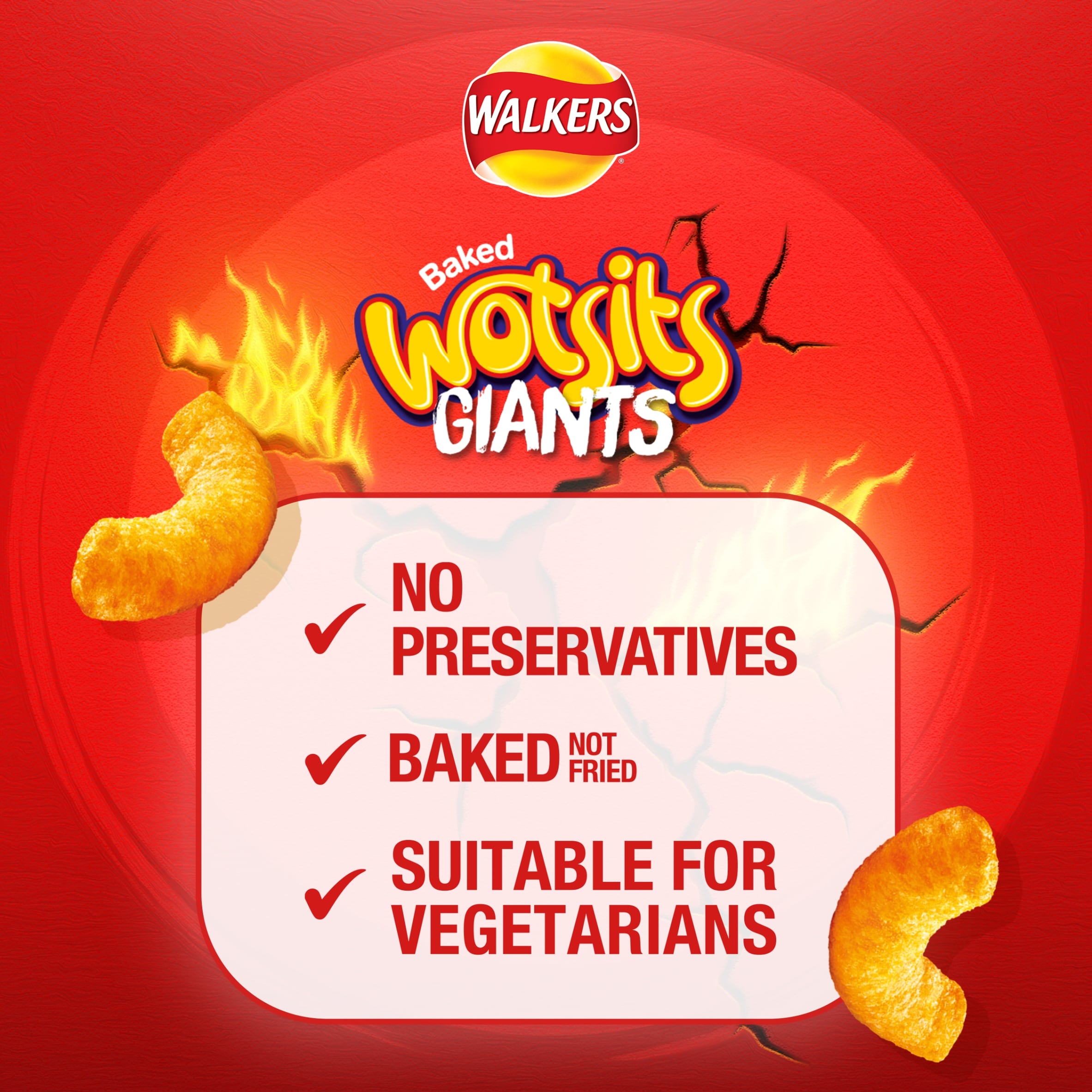 Walkers Wotsits Giants Snacks Sweet & Spicy Sharing Crisps 130g thumbnail 2