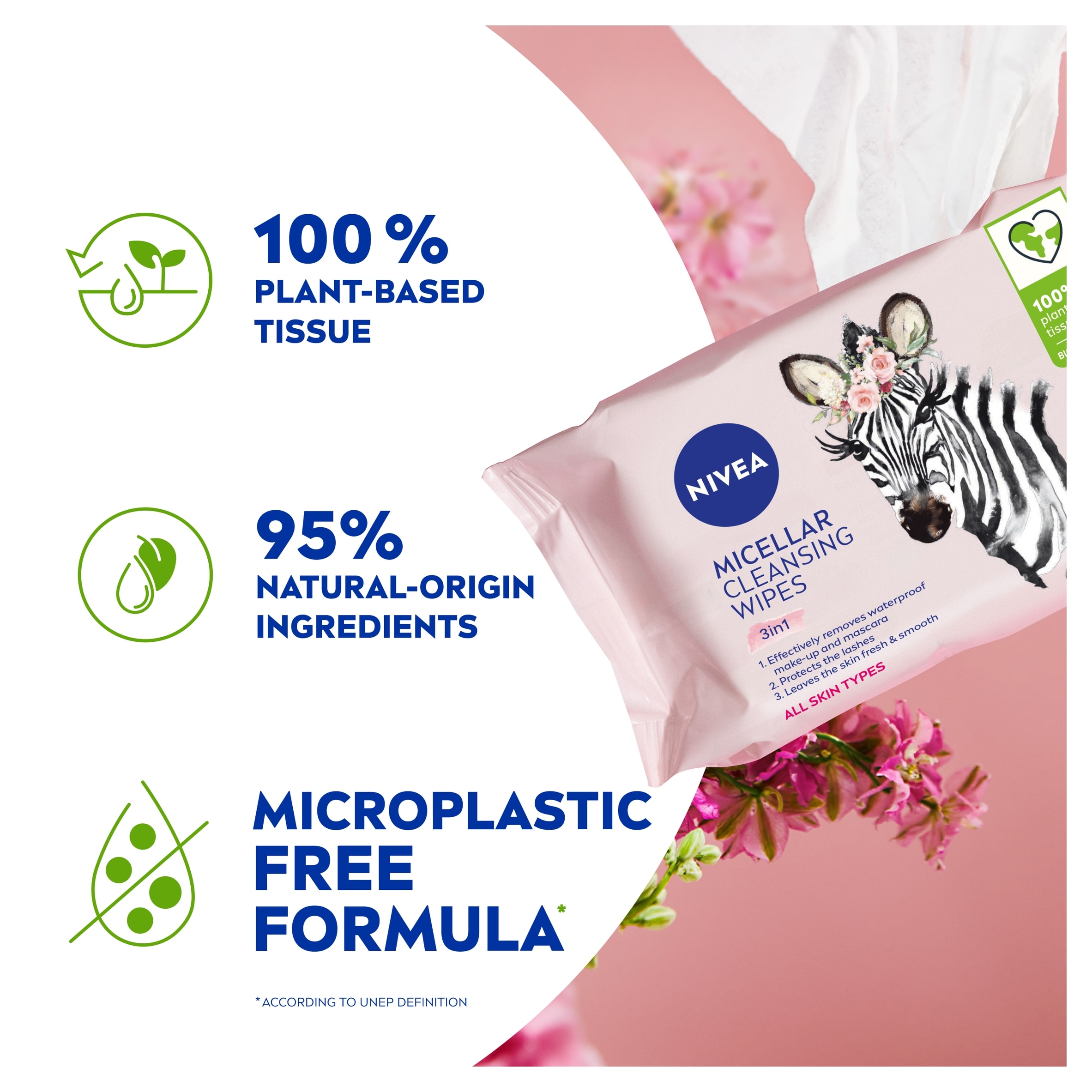 NIVEA MicellAir Cleansing Face Wipes 25 Pack thumbnail 2