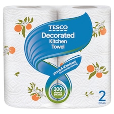 Tesco Decorated Kitchen Towel 2 Rolls