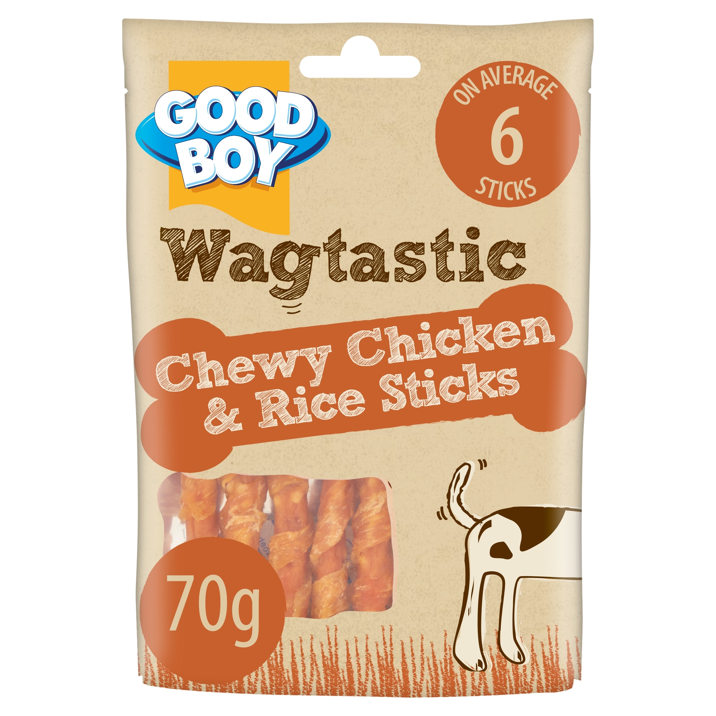 Good Boy Wagtastic Dog Treats Chicken Rice Sticks 70g