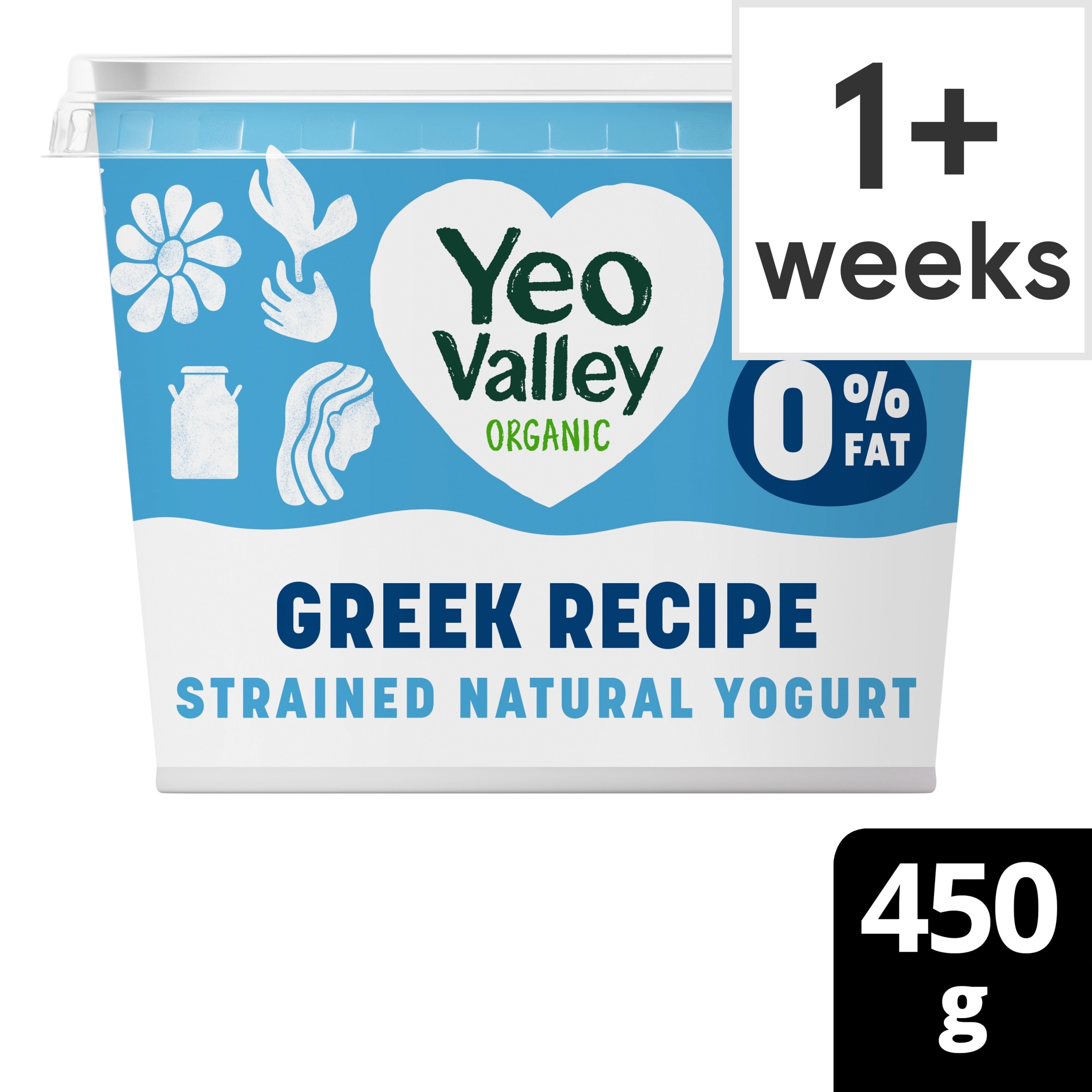 Yeo Valley Organic Greek Recipe 0% Strained Natural Yogurt