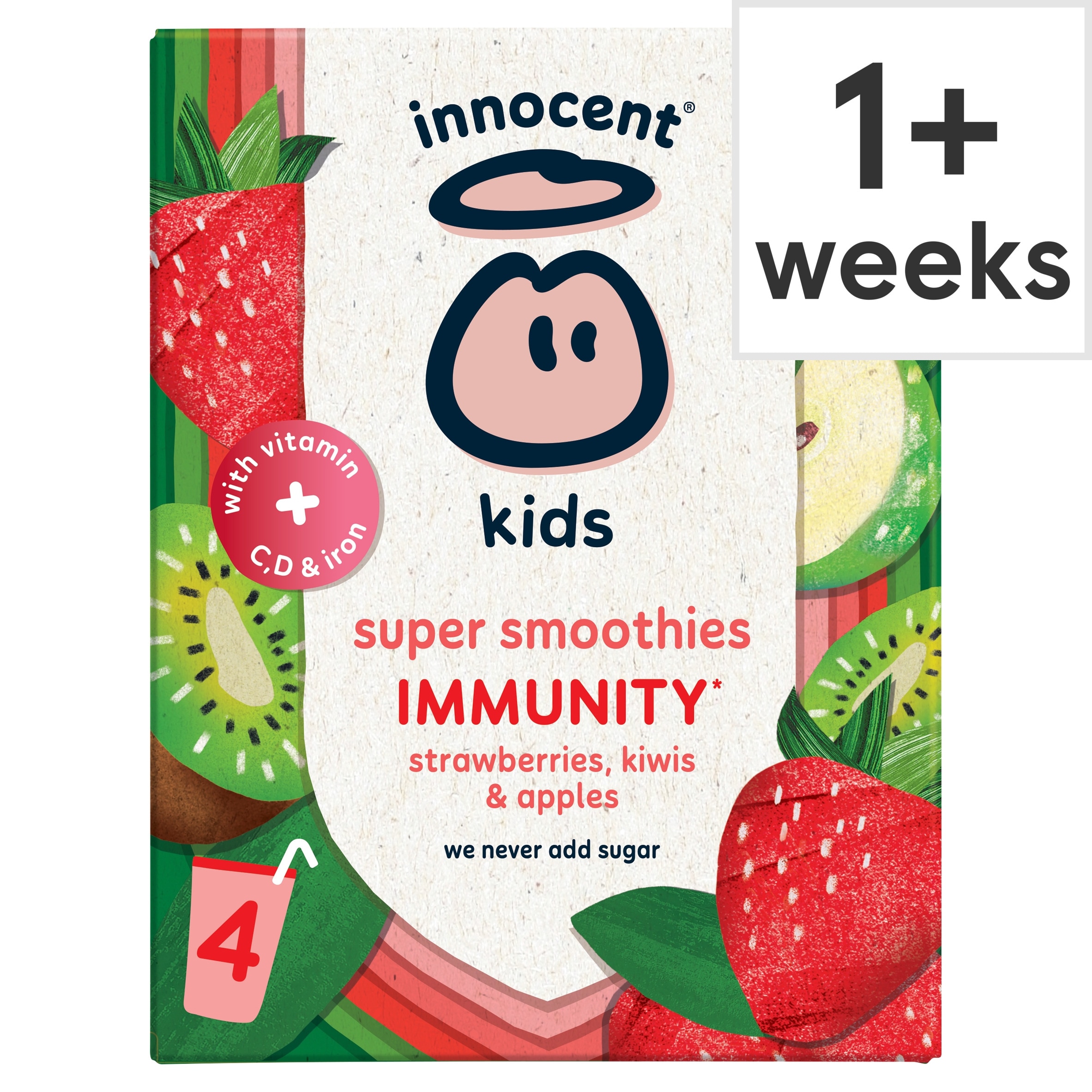 Innocent Kids Strawberries, Kiwis & Apples Super Smoothies with vitamins