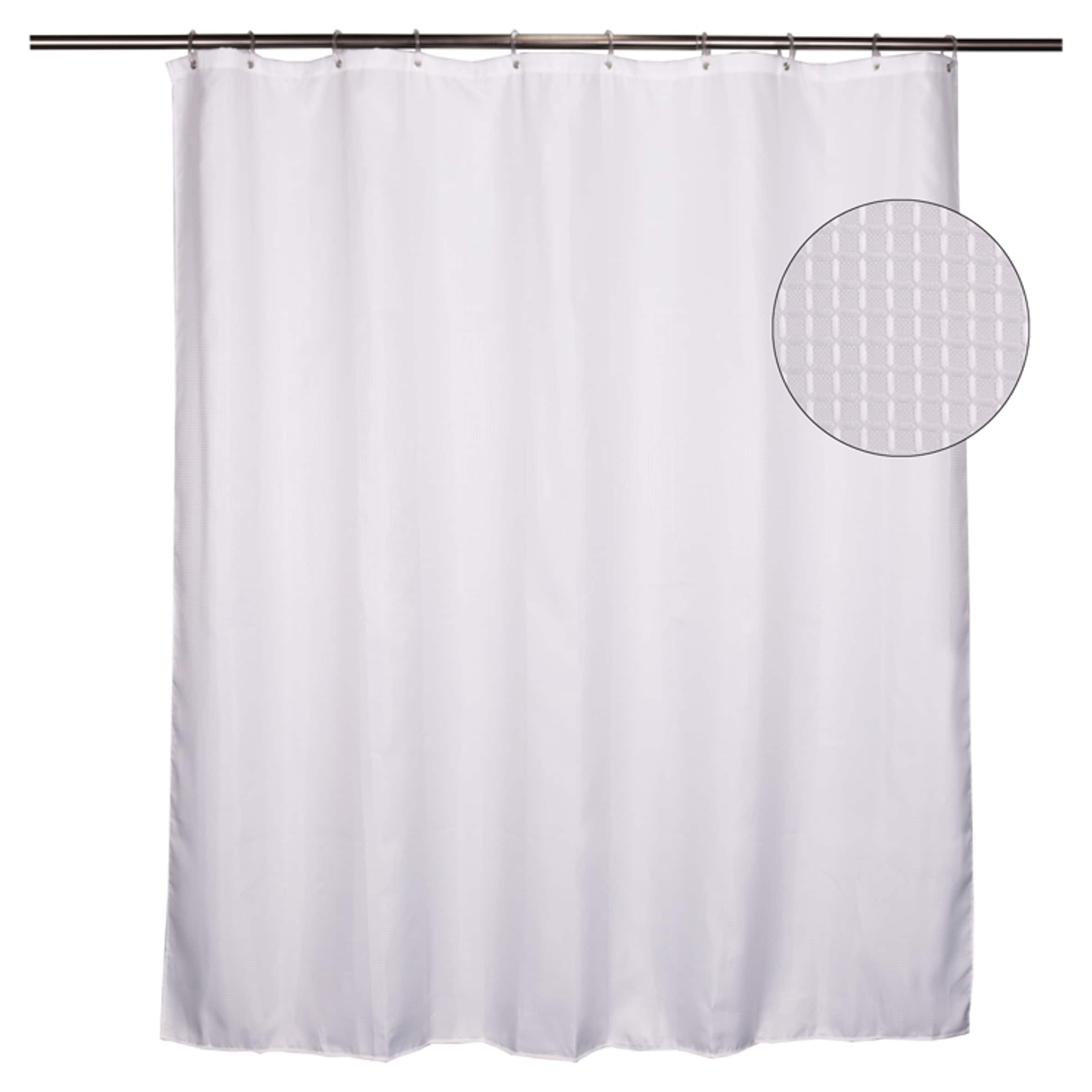 F&F Home White Waffle Shower Curtain