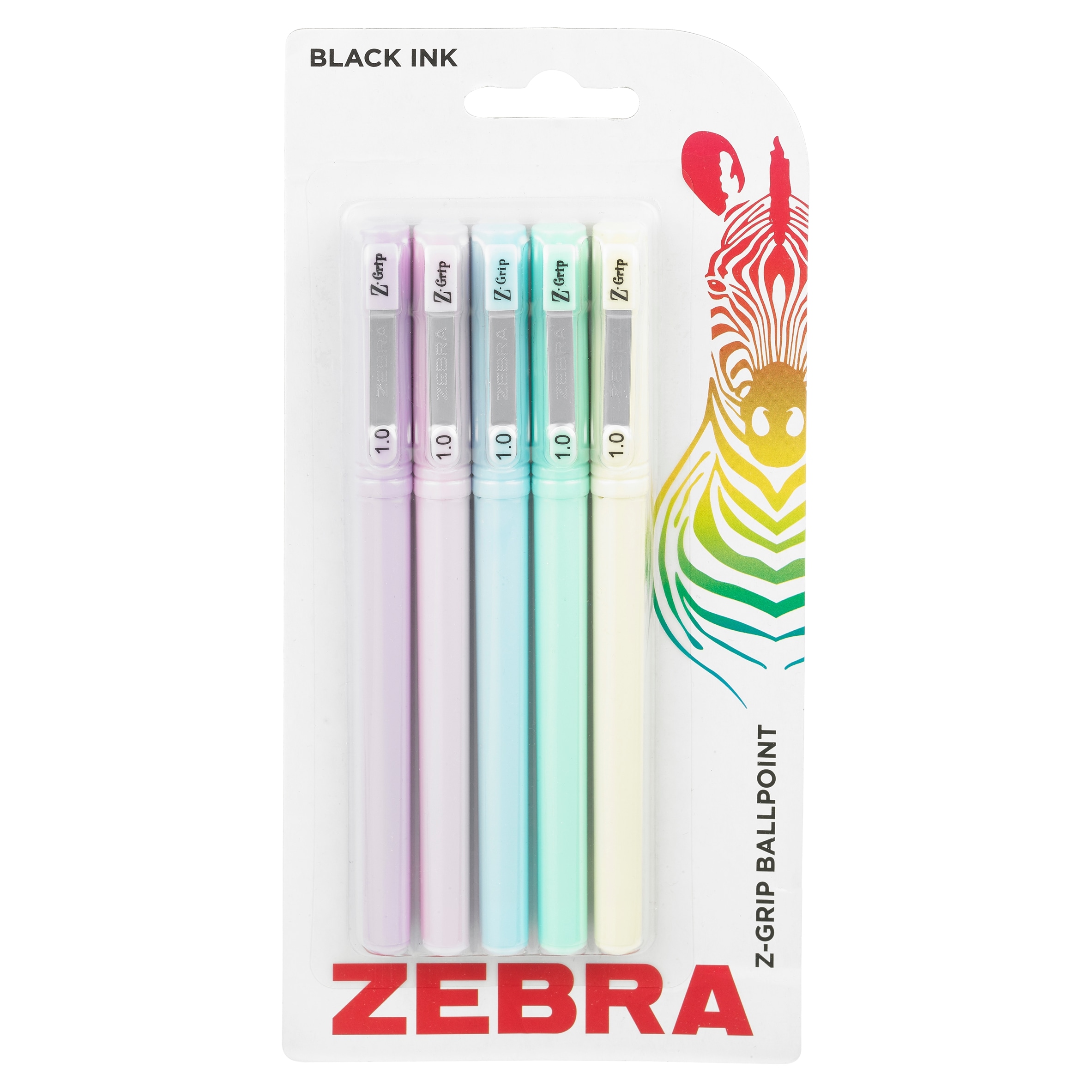 Zebra Stick Pastel Black Ink 5 Pack