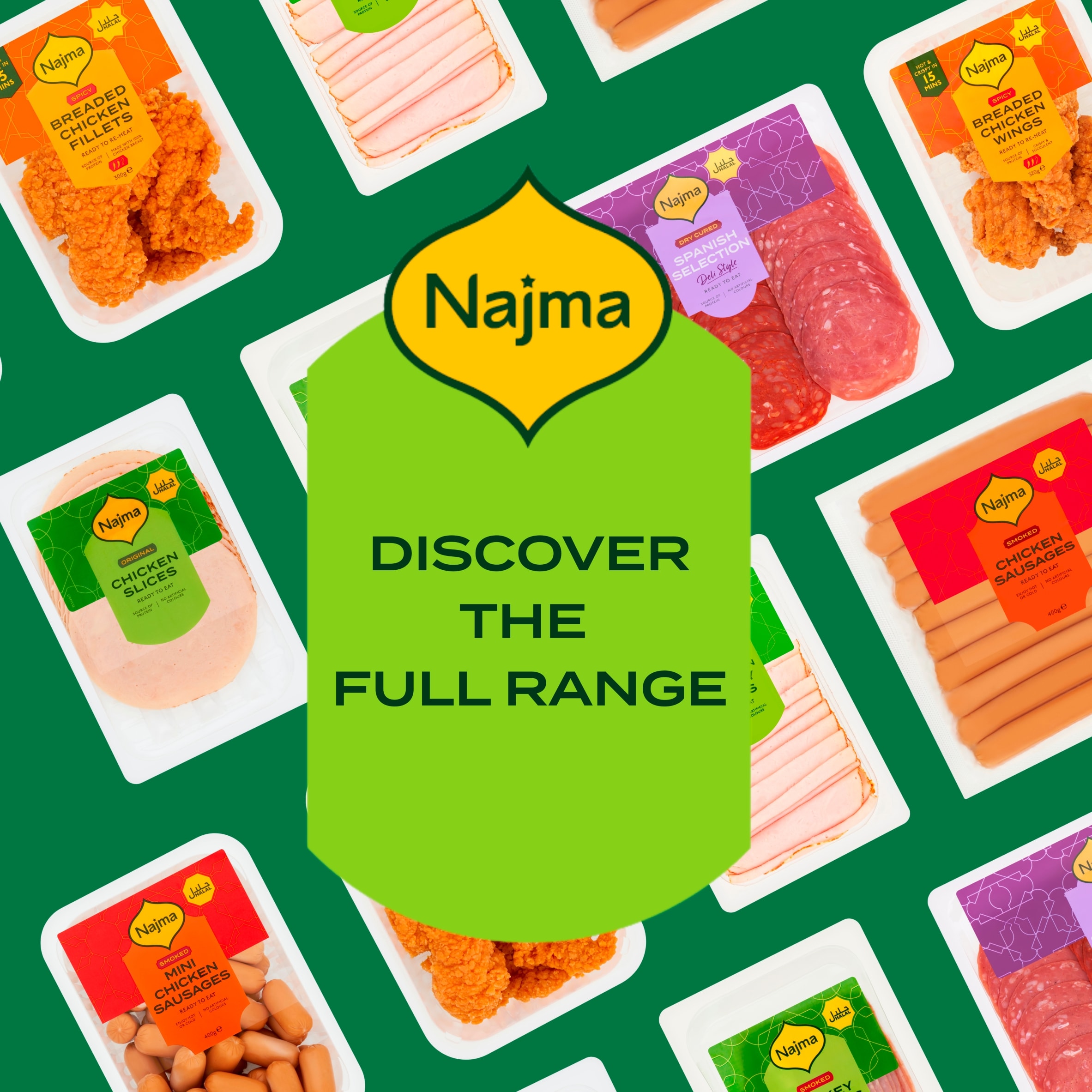 Najma Halal Mini Chicken Sausages - Smoked 400g thumbnail 5
