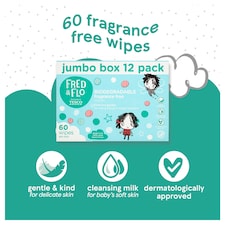 Fred & Flo Fragrance Free 60 Wipes 12 thumbnail 2