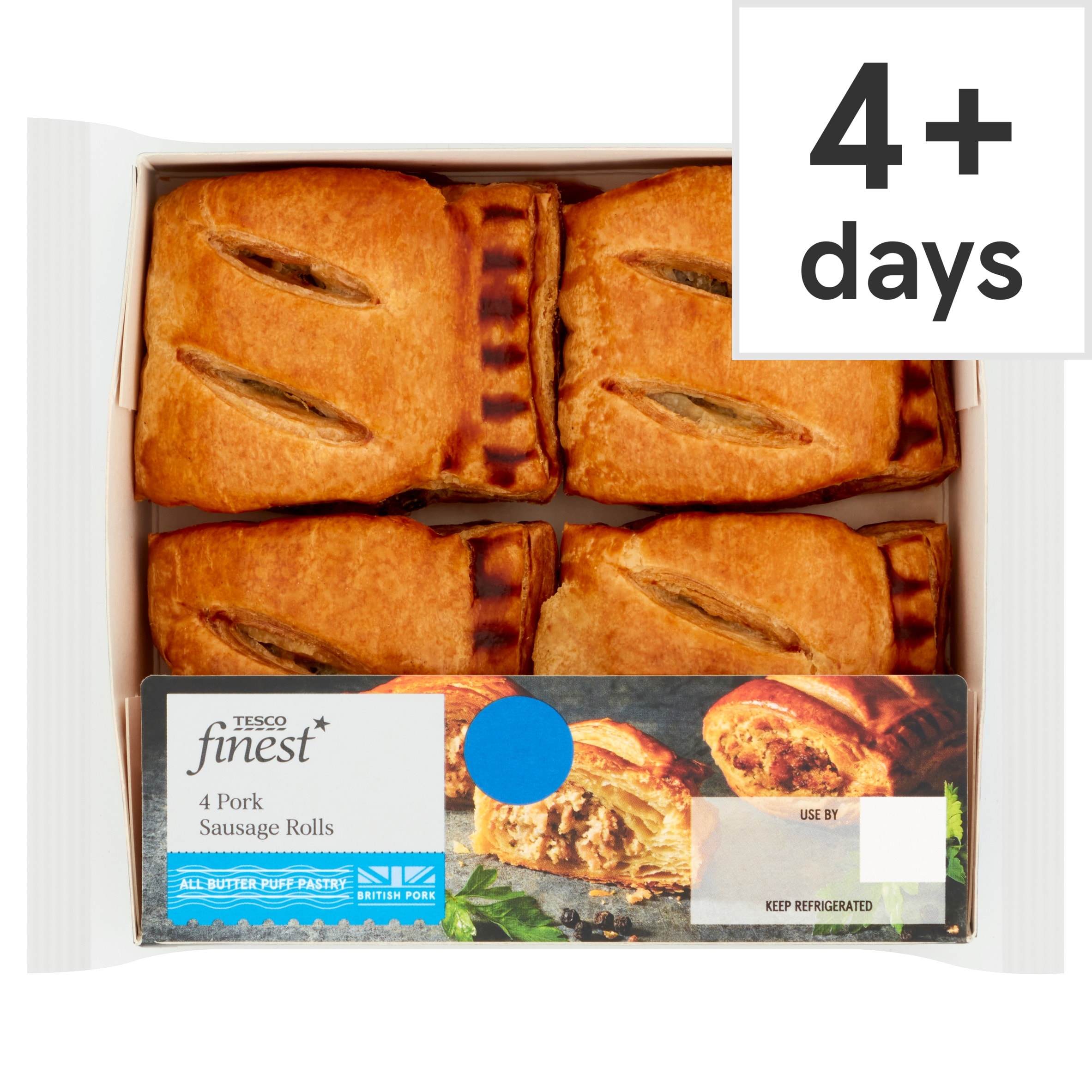 Tesco Finest 4 Pork Sausage Rolls 188G