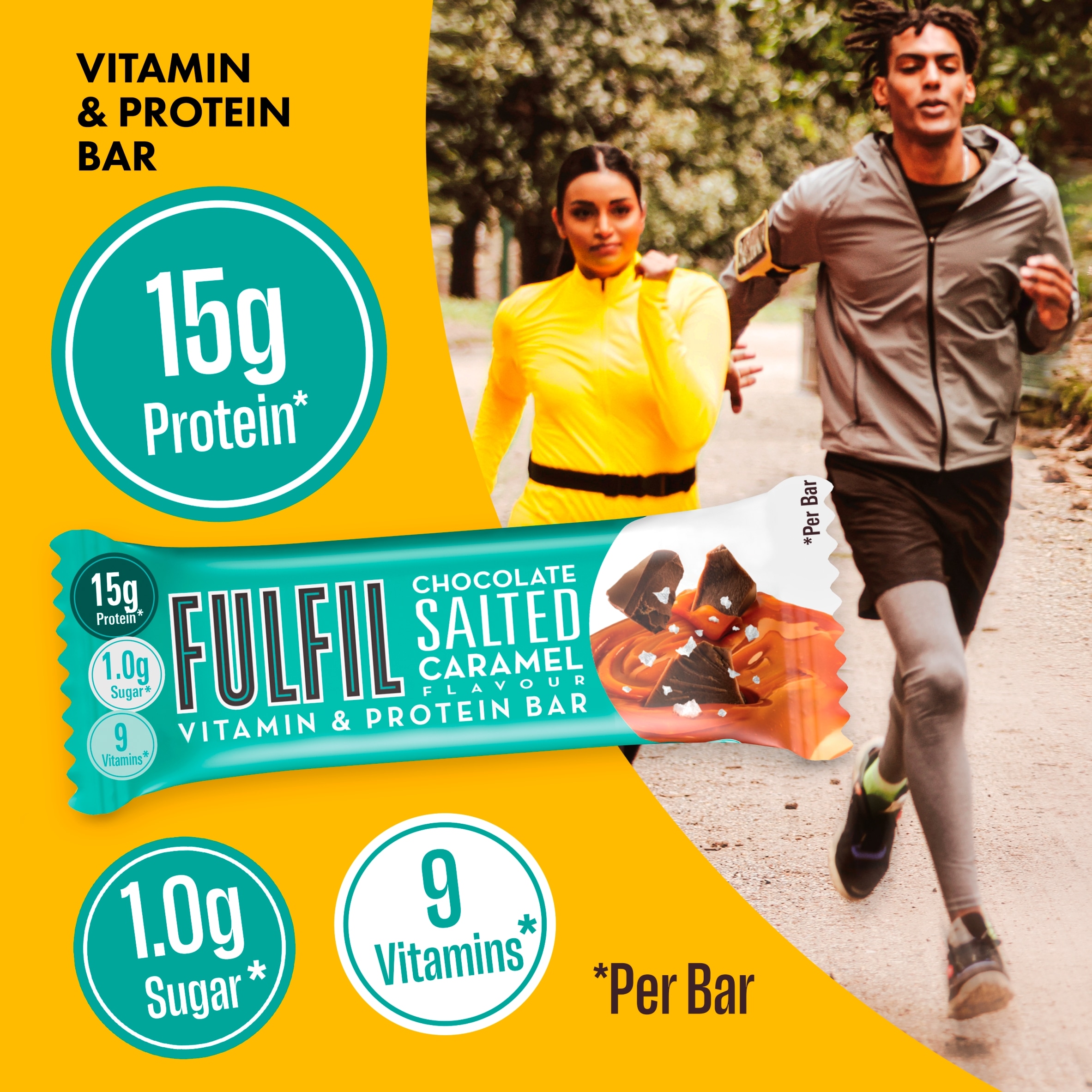 Fulfil Chocolate Salted Caramel Vitamin & Protein Bar 40G thumbnail 2