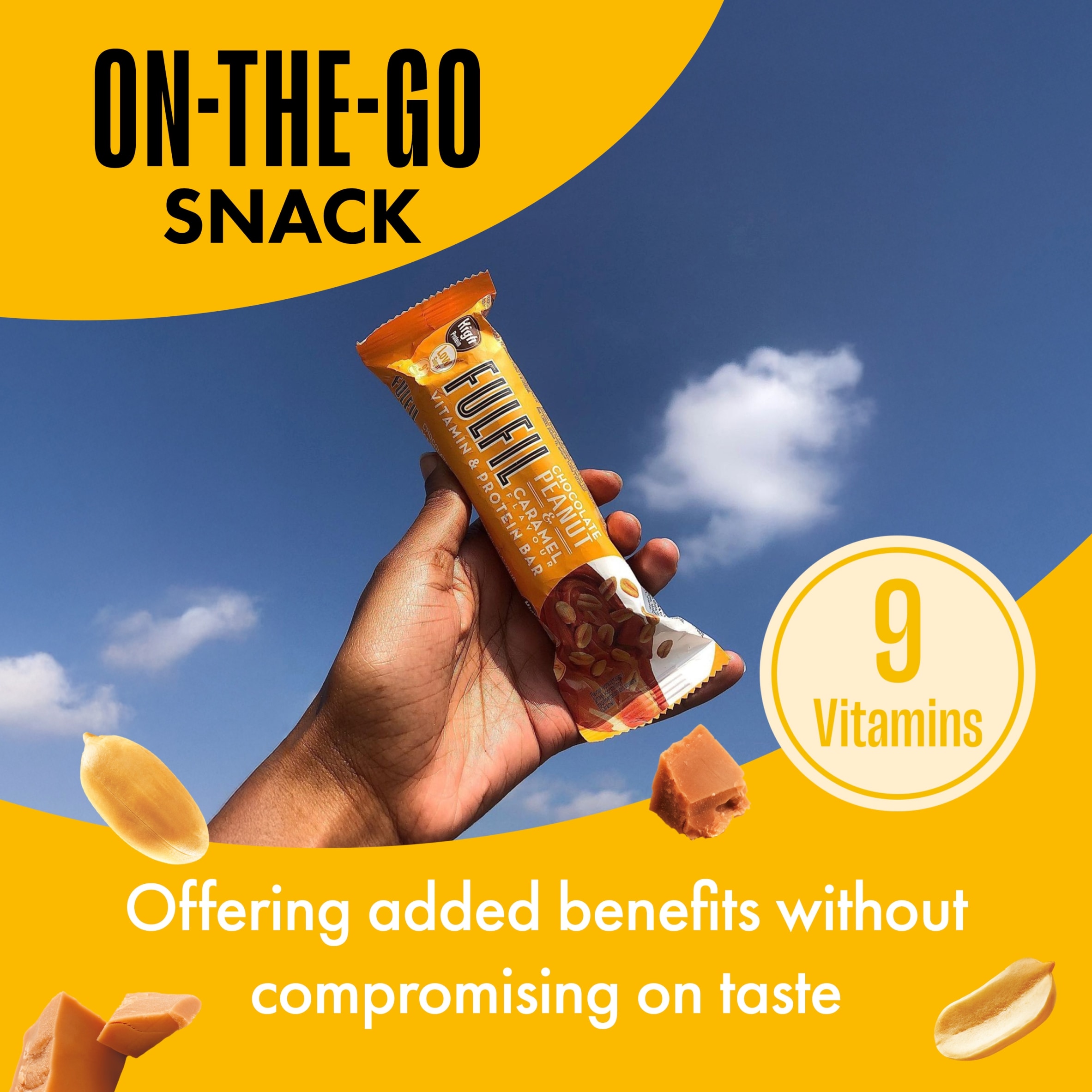 Fulfil Peanut & Caramel Vitamin & Protein Bar 40G thumbnail 4