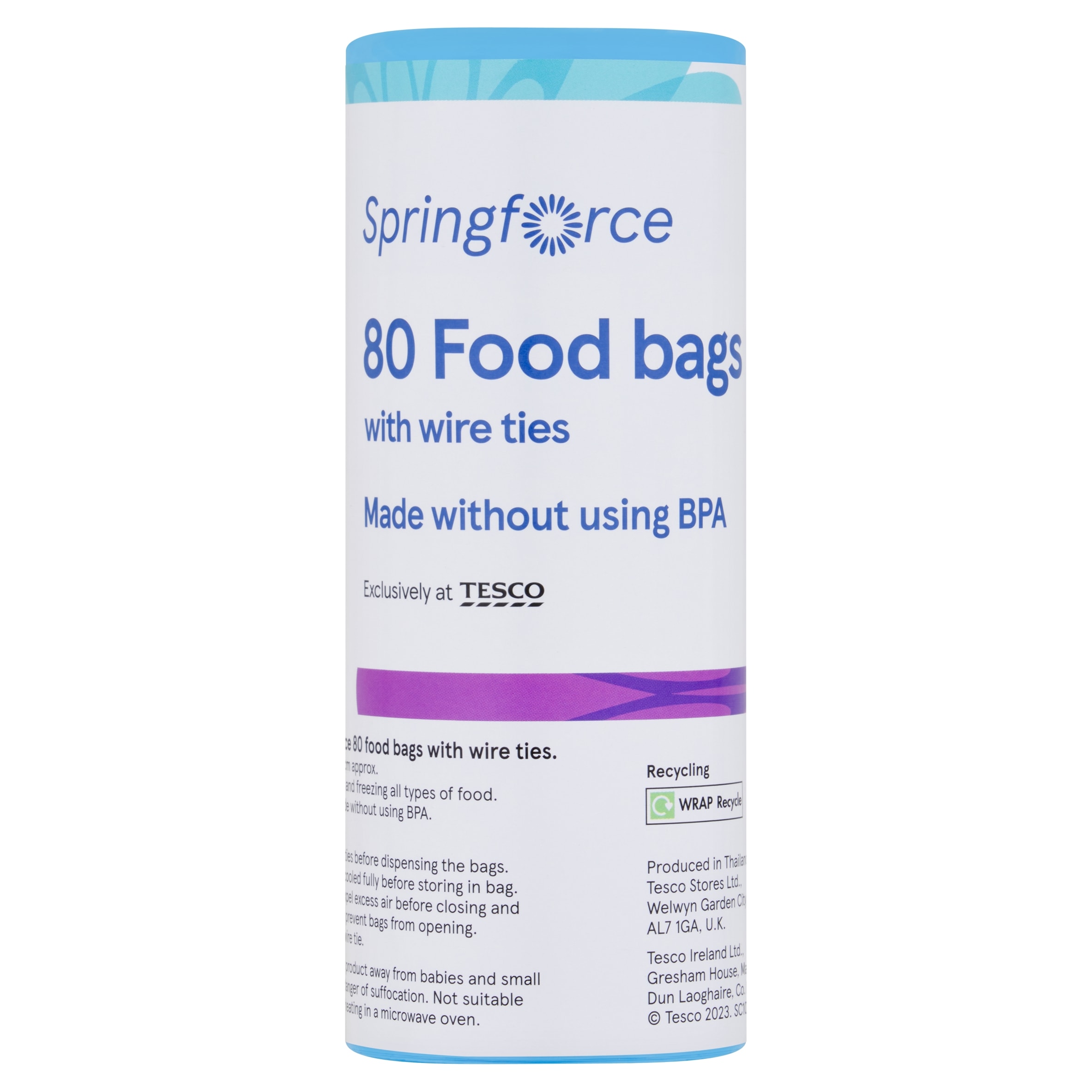 Springforce Food Bags with Wire Ties 80 Pack