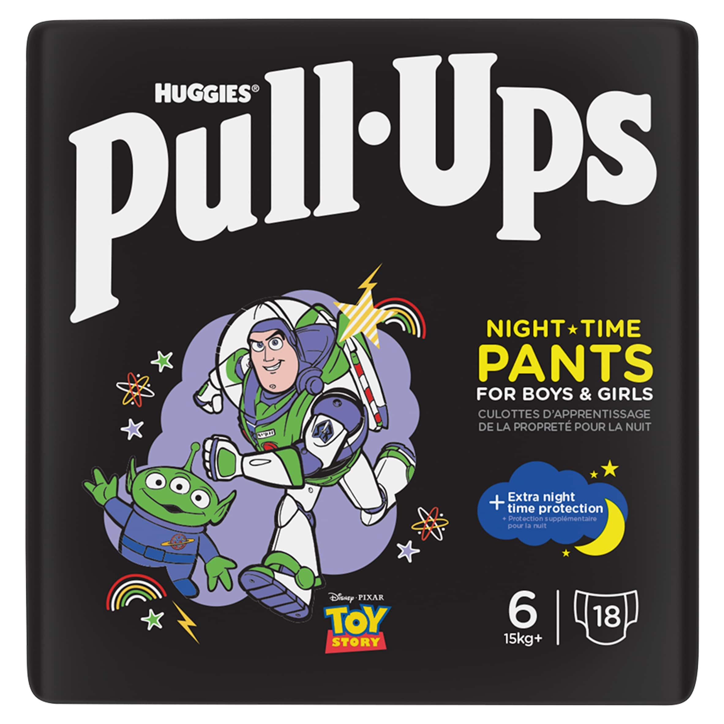 Huggies Pull-Ups Night Time Unisex Training Nappy Pants - Size 6, 18 Pants