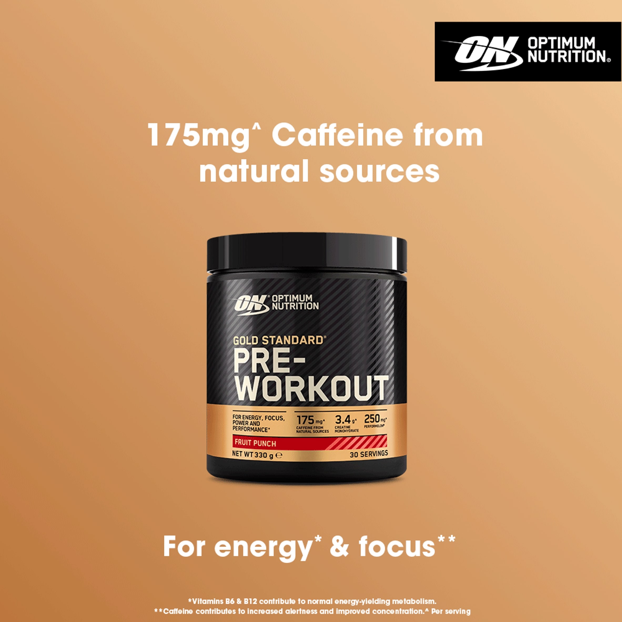 Optimum Nutrition Gold Standard Pre-Workout Supplement - Fruit Punch 330g thumbnail 2