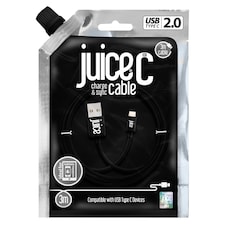 Juice USB C Phone Charger Cable 3M Black