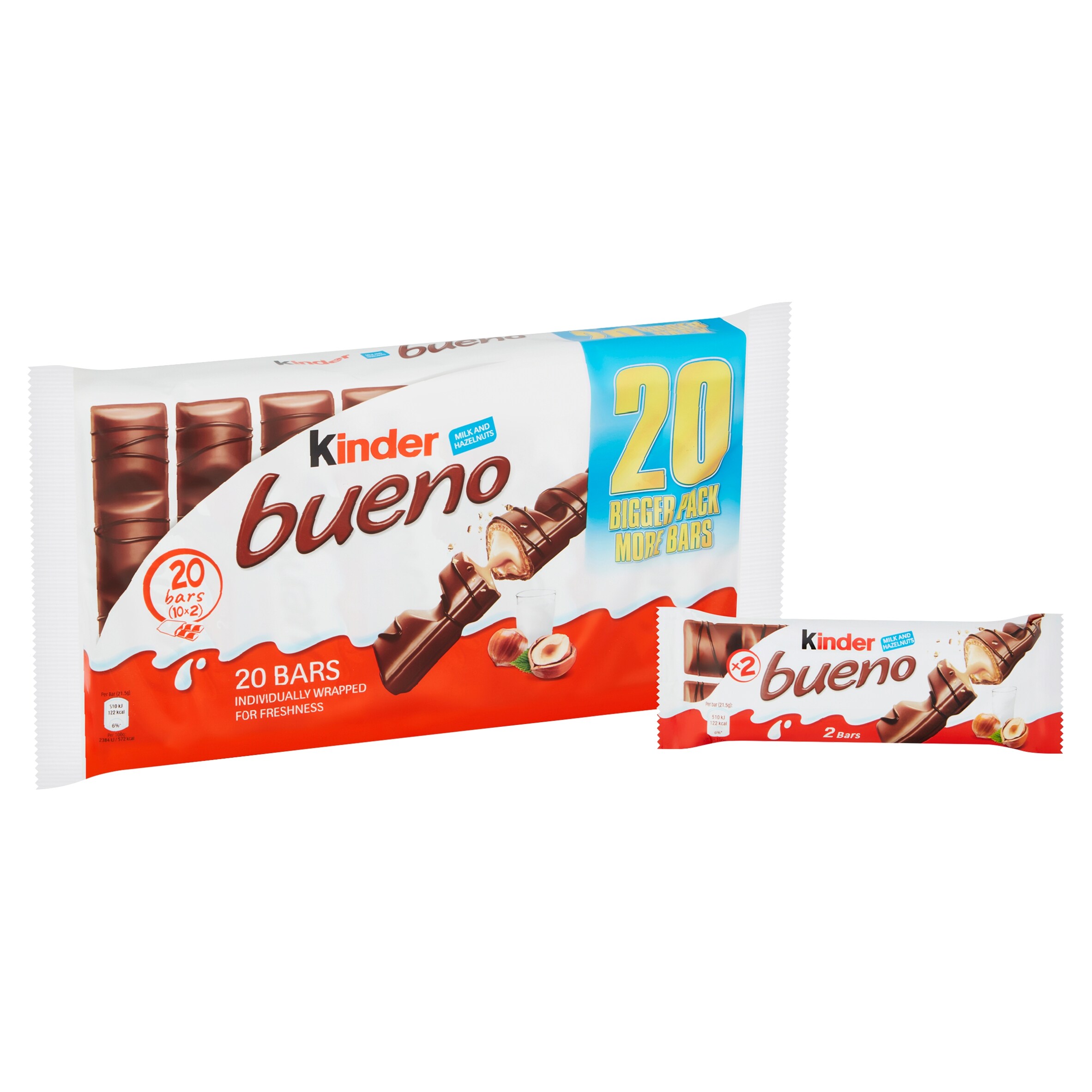 Kinder Bueno Chocolate Wafer Bars 10 X 43G thumbnail 2