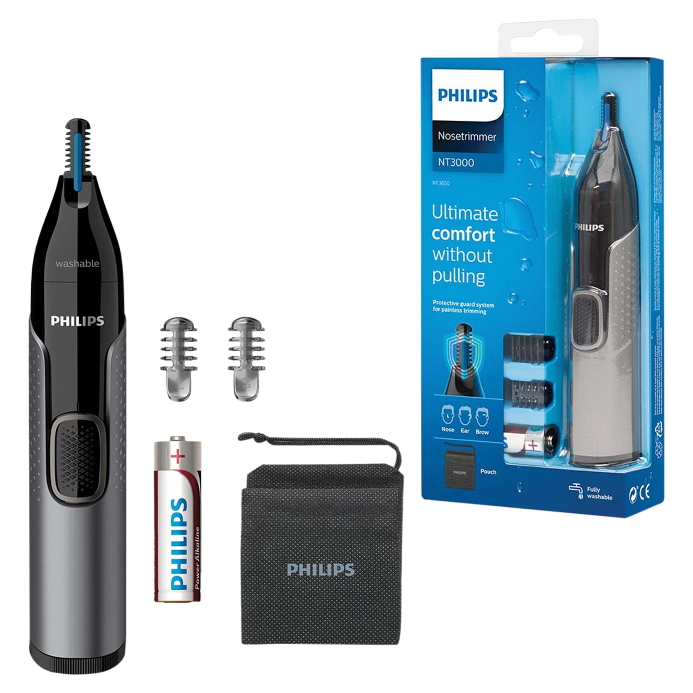 Philips Series 3000 Cordless Nose, Ear and Eyebrow Trimmer-NT3650/16