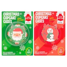 Cake Decor Christmas Cupcake Cases 25 Pack