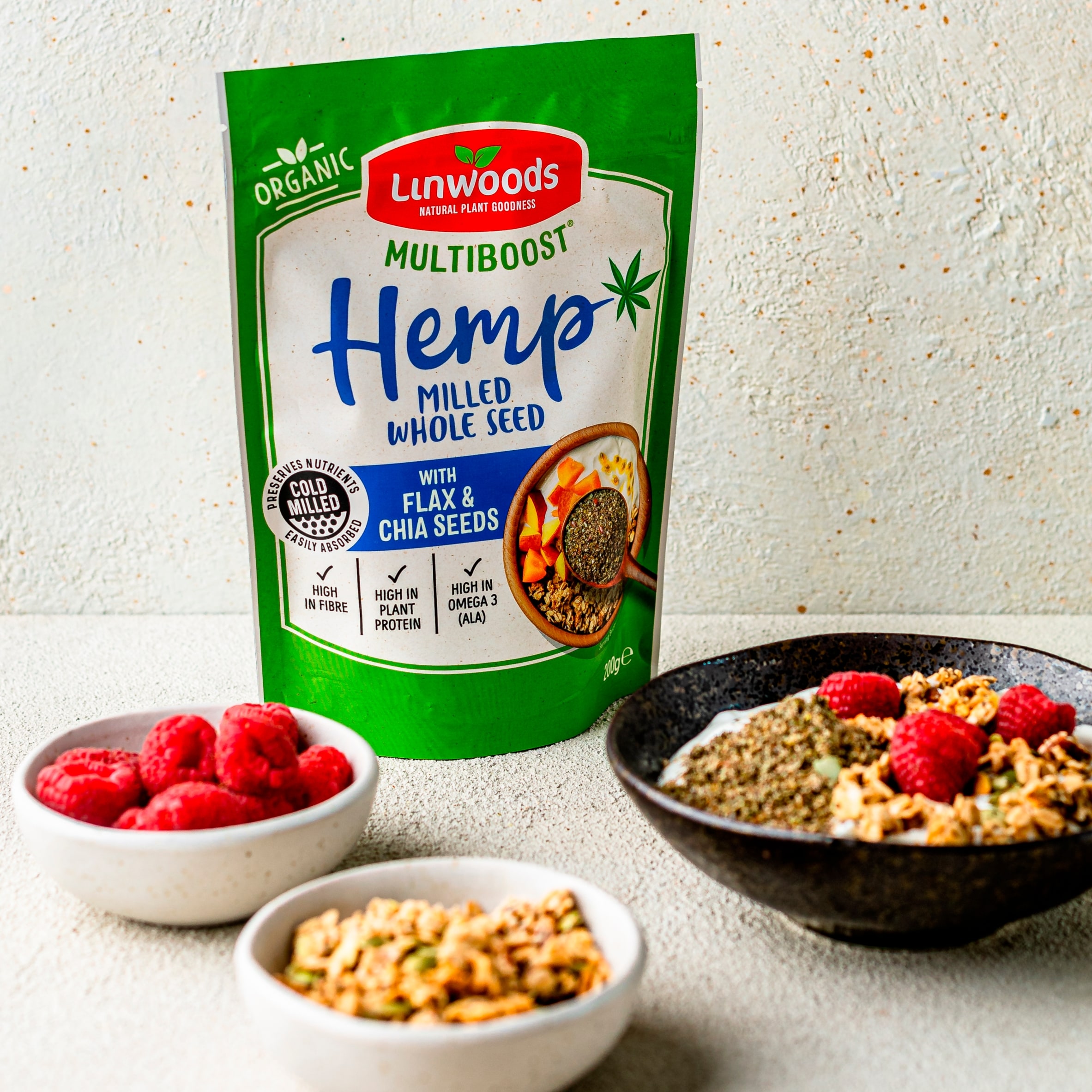 Linwoods Organic Milled Hemp Flax & Chia Seeds 200G thumbnail 2