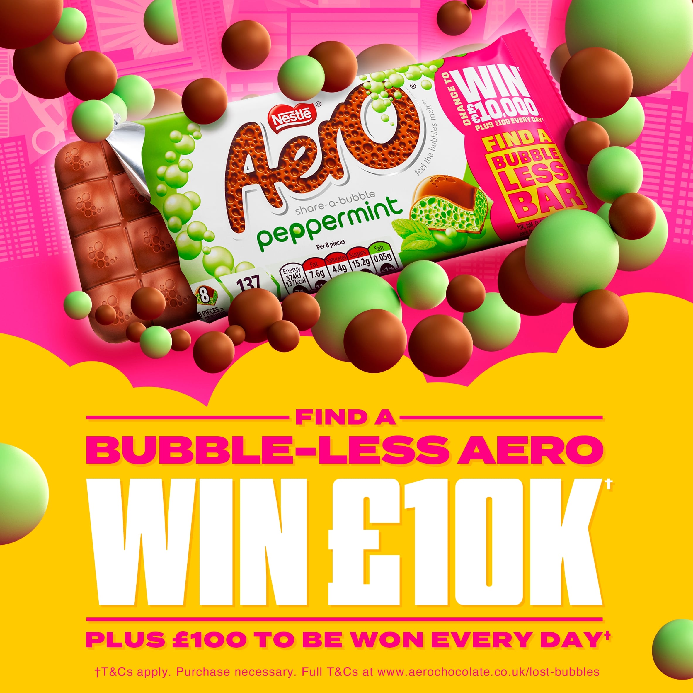 Aero Milk Chocolate Sharing Bar 90g thumbnail 2