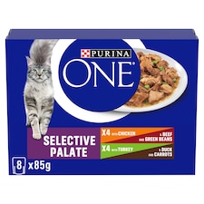 PURINA ONE Mini Fillets Selective Palate Wet Cat Food 8x85g