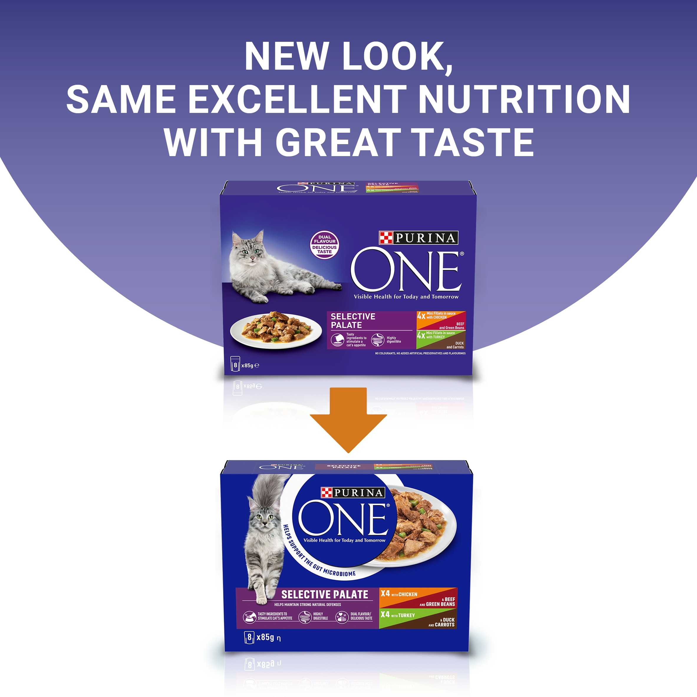 PURINA ONE Mini Fillets Selective Palate Wet Cat Food 8x85g thumbnail 2