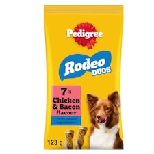 Pedigree Rodeo Duos Adult Dog Treats Chicken & Bacon 123g