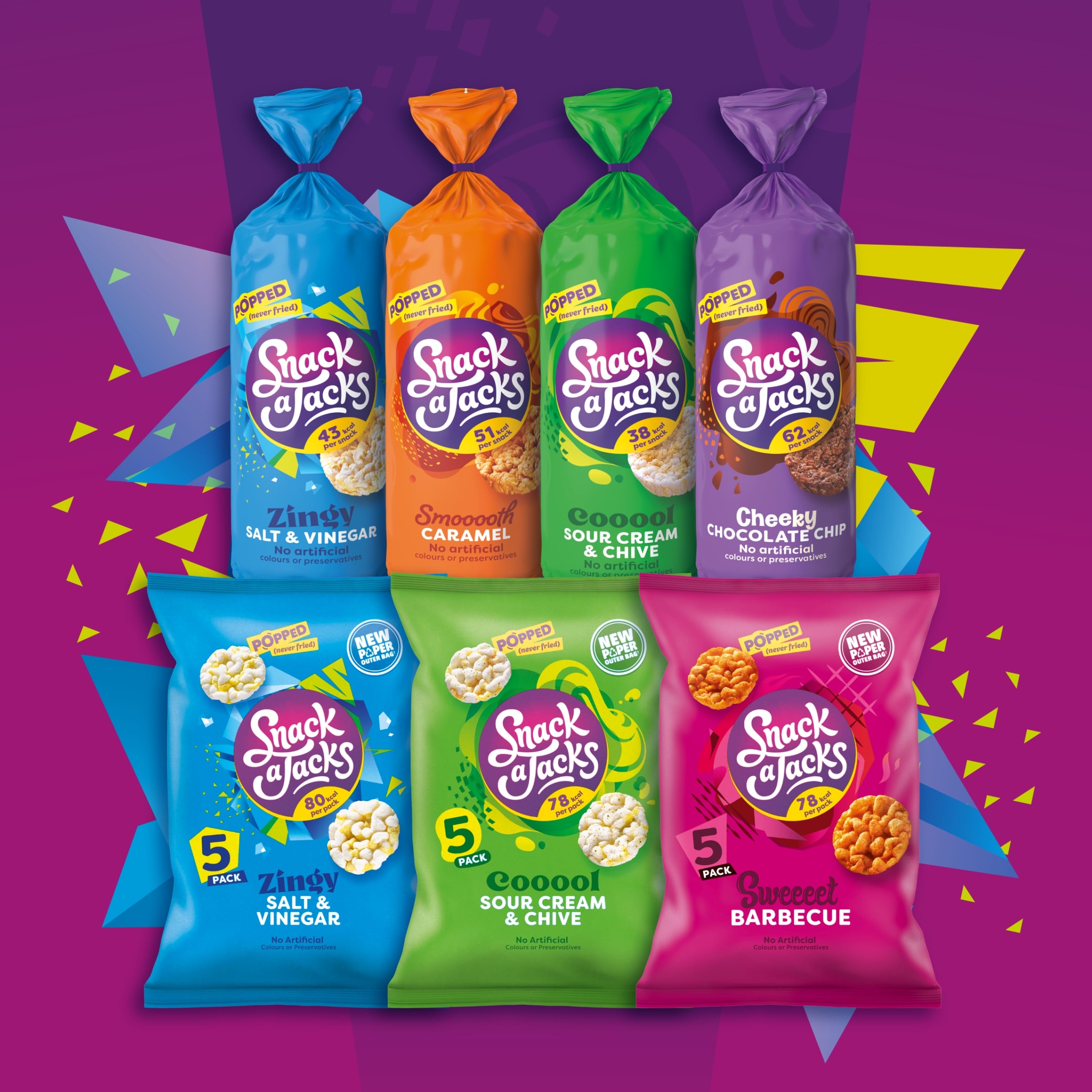 Snack a Jacks Salt & Vinegar Rice Cakes Multipack Snacks 5x19g thumbnail 4