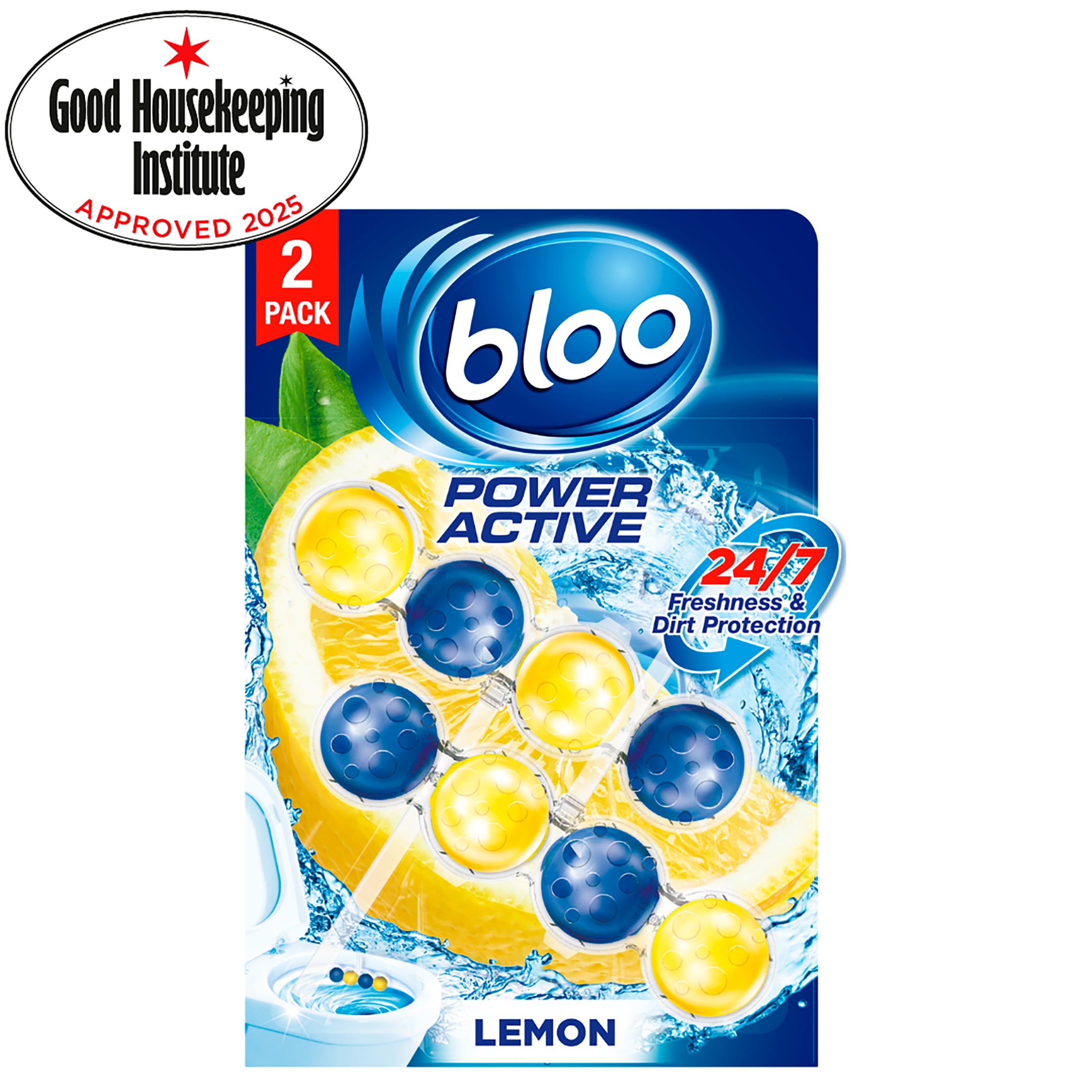 Bloo Power Active Lemon Rim Blocks 2 x 50g