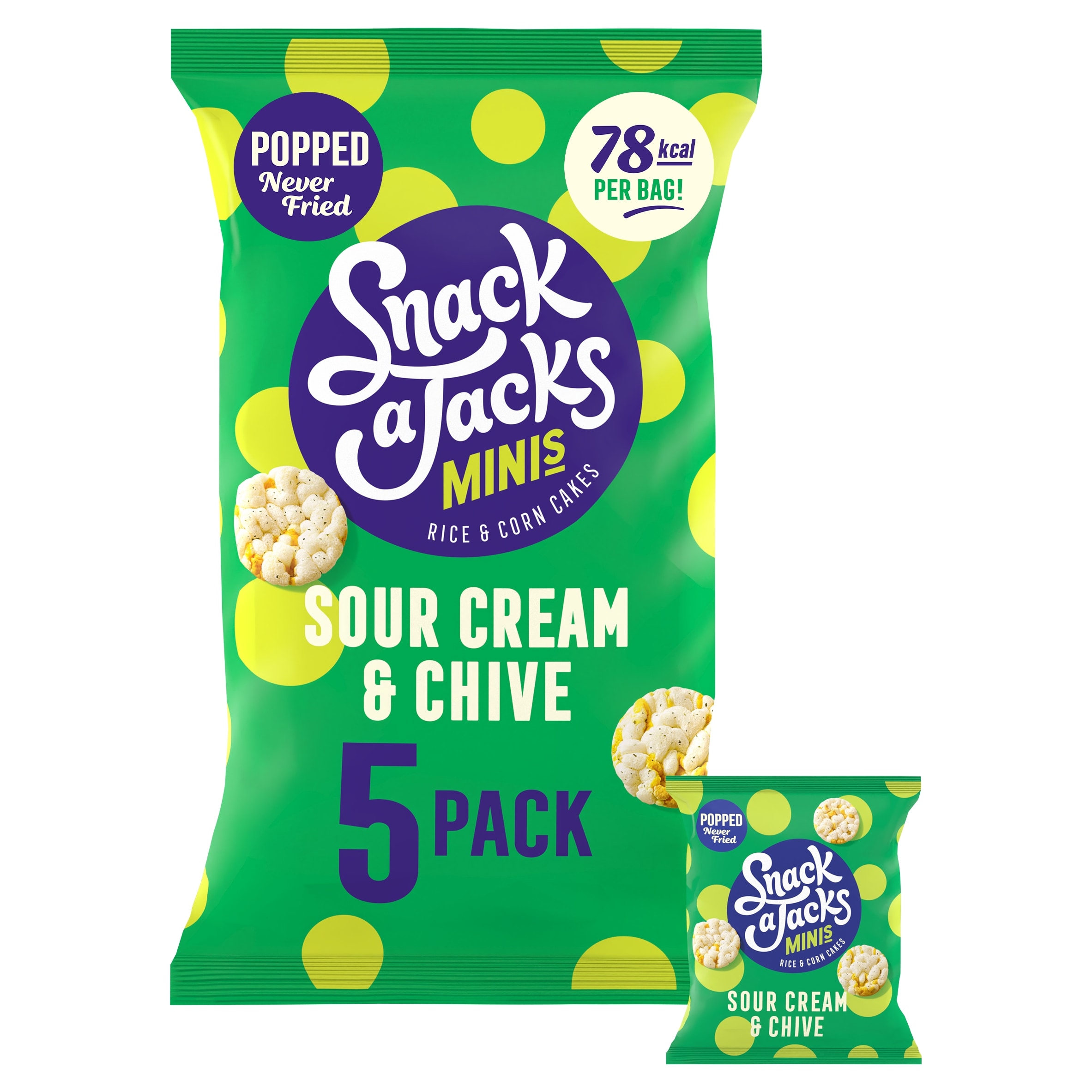 Snack a Jacks Sour Cream & Chive Rice Cakes Multipack Snacks 5x19g
