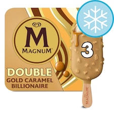 Magnum Double Gold Caramel Billionaire Ice Cream Sticks 3x85ml