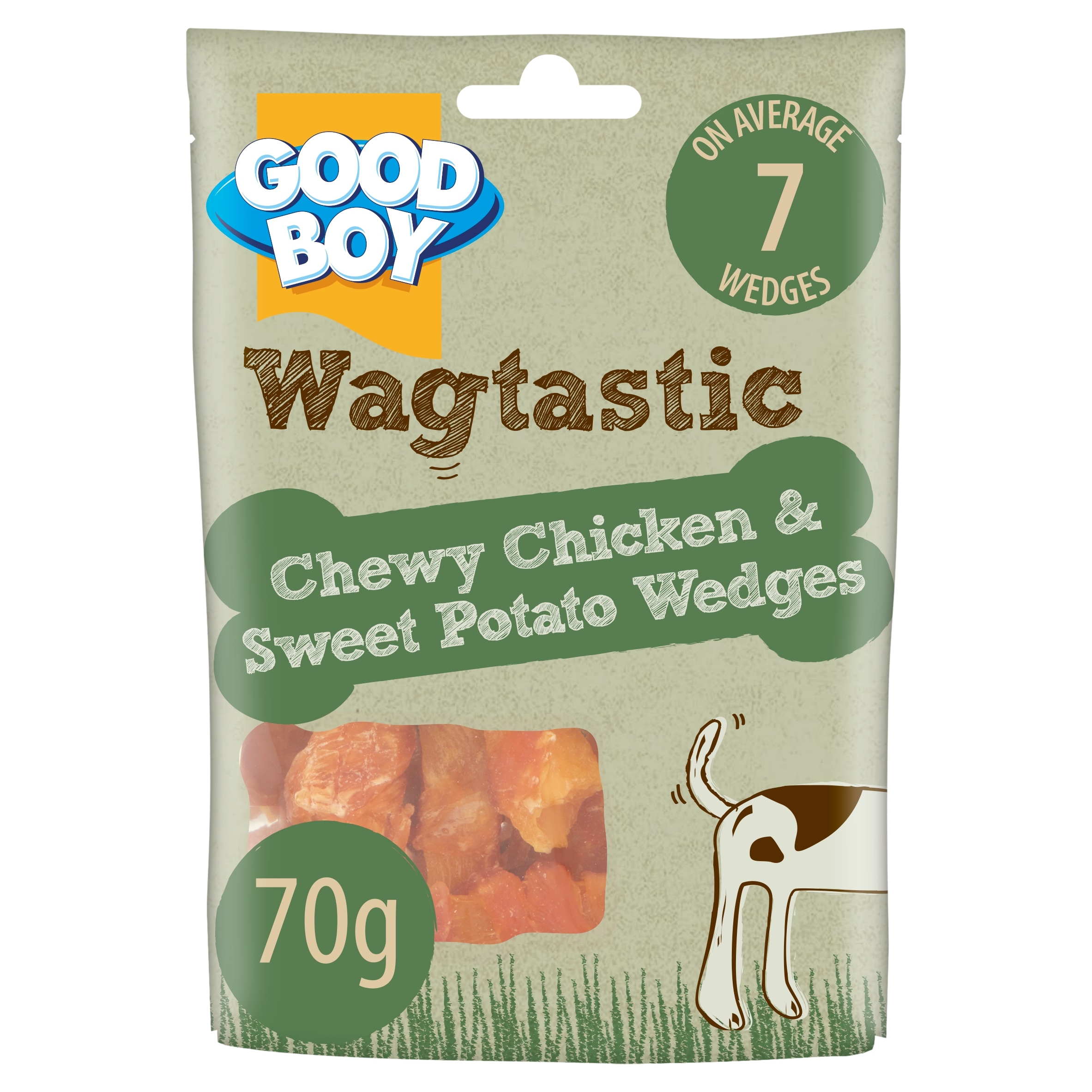 Good Boy Wagtastic Dog Treats Chicken Sweet Potato Wedges 70g